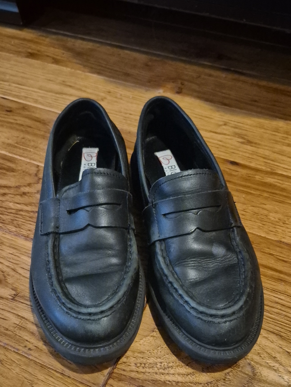 Blondo Black Leather Penny Loafers